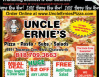 Uncle Ernie's Pizza, Chatsworth, coupons, direct mail, discounts, marketing, Southern California