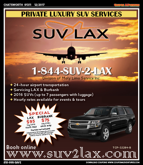 SUV 2 LAX, Chatsworth, coupons, direct mail, discounts, marketing, Southern California