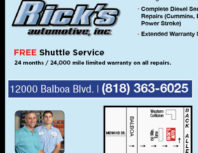 Rick's Automotive, Granada Hills, coupons, direct mail, discounts, marketing, Southern California