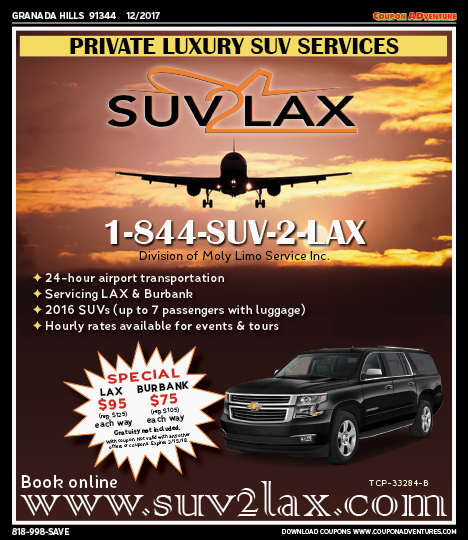 SUV 2 LAX, Granada Hills, coupons, direct mail, discounts, marketing, Southern California