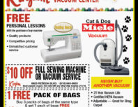 Kingdom Sewing & Vacuum Center, Granada Hills, coupons, direct mail, discounts, marketing, Southern California