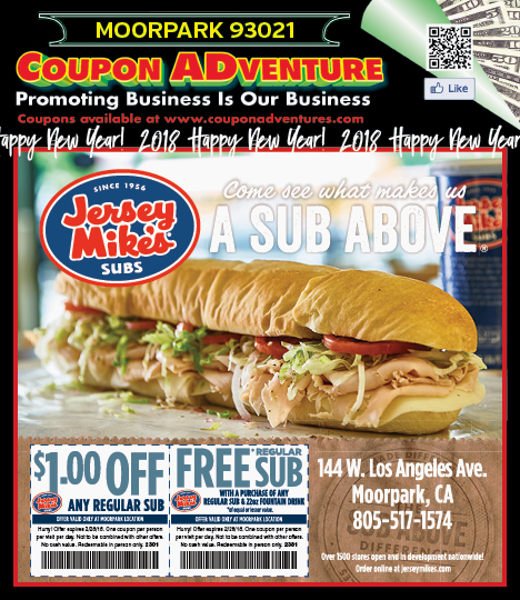 Jersey Mike's Subs, Moorpark, coupons, direct mail, discounts, marketing, Southern California