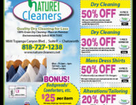 Nature1 Cleaners, Chatsworth, coupons, direct mail, discounts, marketing, Southern California