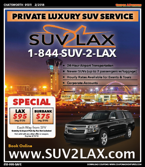 SUV 2 LAX, Chatsworth, coupons, direct mail, discounts, marketing, Southern California