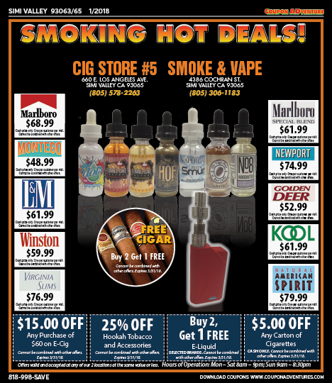 Smoke & Vape, Simi Valley,, coupons, direct mail, discounts, marketing, Southern California