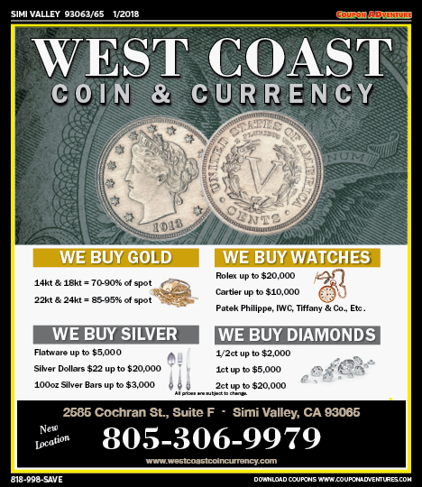 West Coast Coin & Currency, Simi Valley,, coupons, direct mail, discounts, marketing, Southern California