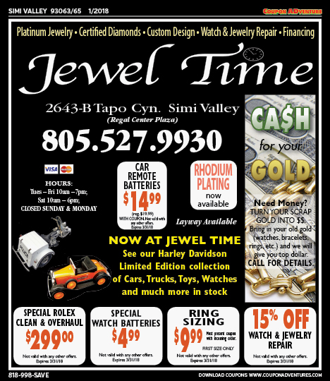 Jewel Time, Simi Valley,, coupons, direct mail, discounts, marketing, Southern California