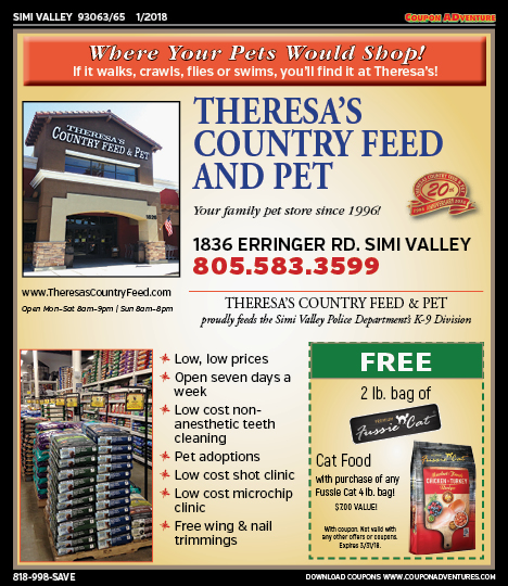 Theresa's Country Feed and Pet, Simi Valley,, coupons, direct mail, discounts, marketing, Southern California