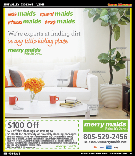 Merry Maids, Simi Valley,, coupons, direct mail, discounts, marketing, Southern California