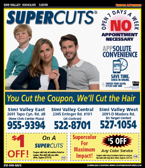 Supercuts, Simi Valley,, coupons, direct mail, discounts, marketing, Southern California