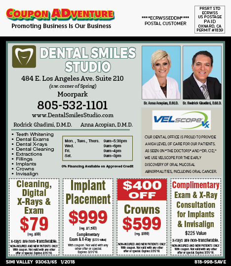 Dental Smiles Studio, Simi Valley, coupons, direct mail, discounts, marketing, Southern California