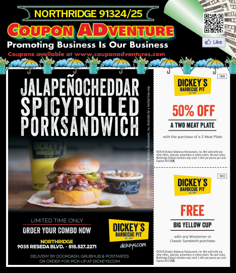 Dickey's Barbecue Pit, Northridge, coupons, direct mail, discounts, marketing, Southern California