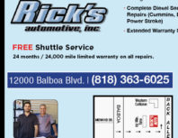 Rick's Automotive, Northridge, coupons, direct mail, discounts, marketing, Southern California