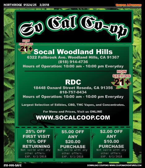 So Cal Co-Op, Northridge, coupons, direct mail, discounts, marketing, Southern California