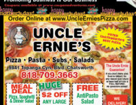 Uncle Ernie's Pizza, Chatsworth, coupons, direct mail, discounts, marketing, Southern California