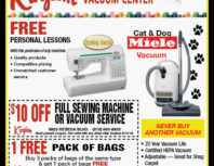 Kingdom Sewing & Vacuum Center, Granada Hills, coupons, direct mail, discounts, marketing, Southern California