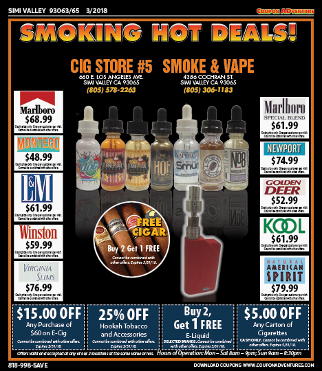 Smoke & Vape, Simi Valley, coupons, direct mail, discounts, marketing, Southern California