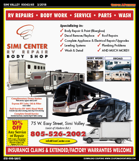 Simi Center RV Repair, Simi Valley, coupons, direct mail, discounts, marketing, Southern California