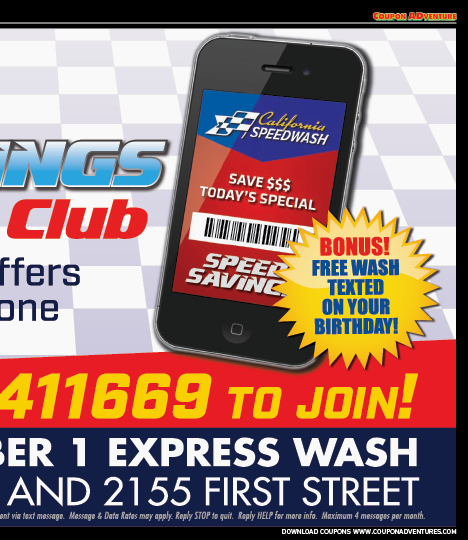 California Speedwash, Simi Valley, coupons, direct mail, discounts, marketing, Southern California