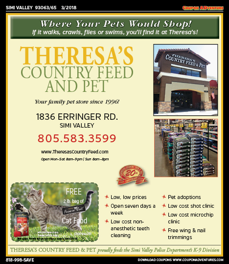 Theresa's Country Feed and Pet, Simi Valley, coupons, direct mail, discounts, marketing, Southern California