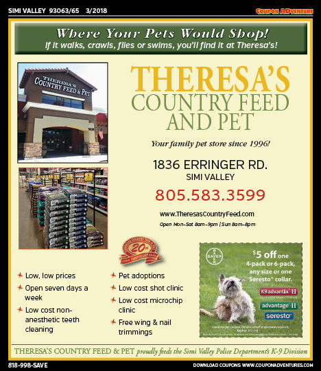 Theresa's Country Feed and Pet, Simi Valley, coupons, direct mail, discounts, marketing, Southern California