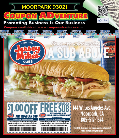 Jersey Mike's Subs, Moorpark, coupons, direct mail, discounts, marketing, Southern California