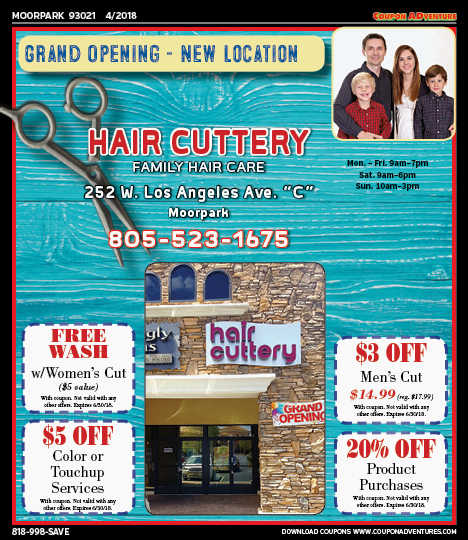 Hair Cuttery, Moorpark, coupons, direct mail, discounts, marketing, Southern California