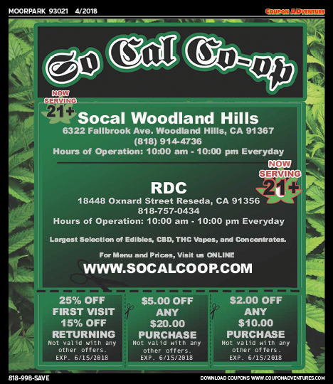 So Cal Co-op, Moorpark, coupons, direct mail, discounts, marketing, Southern California