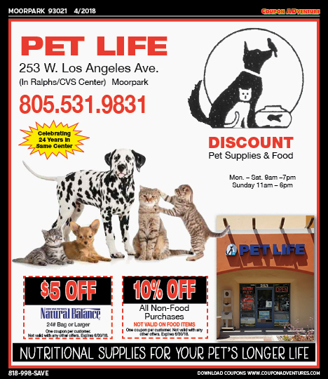 Pet Life, Moorpark, coupons, direct mail, discounts, marketing, Southern California
