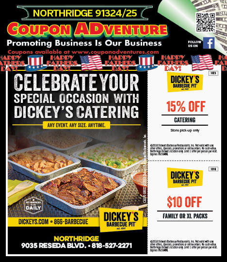 Dickey's Barbecue Pit, Northridge, coupons, direct mail, discounts, marketing, Southern California