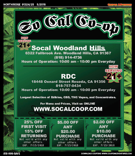 So Cal Co-op, Northridge, coupons, direct mail, discounts, marketing, Southern California