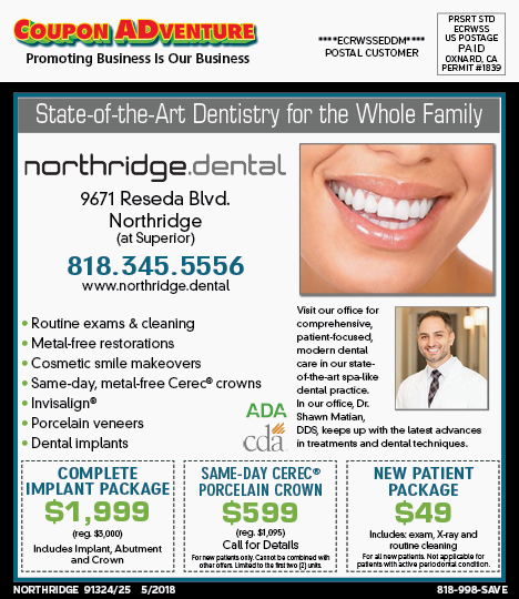 Northridge Dental, Northridge, coupons, direct mail, discounts, marketing, Southern California