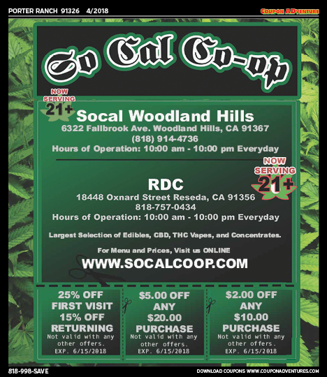 So Cal Co-op, Porter Ranch, coupons, direct mail, discounts, marketing, Southern California