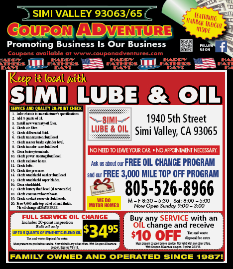 Simi Lube & Oil, Simi Valley, coupons, direct mail, discounts, marketing, Southern California