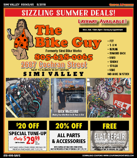 The Bike Guy, Simi Valley, coupons, direct mail, discounts, marketing, Southern California