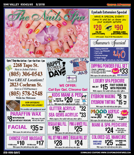 The Nails Spa, Simi Valley, coupons, direct mail, discounts, marketing, Southern California