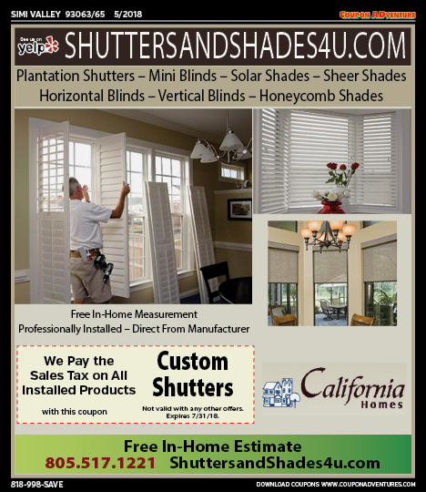 Shutters and Shades 4U, Simi Valley, coupons, direct mail, discounts, marketing, Southern California