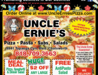 Uncle Ernie's Pizza, Chatsworth, coupons, direct mail, discounts, marketing, Southern California