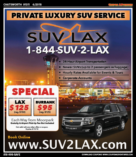 SUV 2 LAX, Chatsworth, coupons, direct mail, discounts, marketing, Southern California