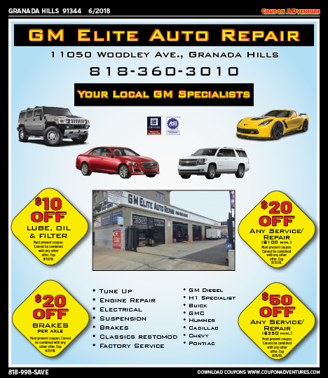 GM Elite Auto Repair, Granada Hills, coupons, direct mail, discounts, marketing, Southern California