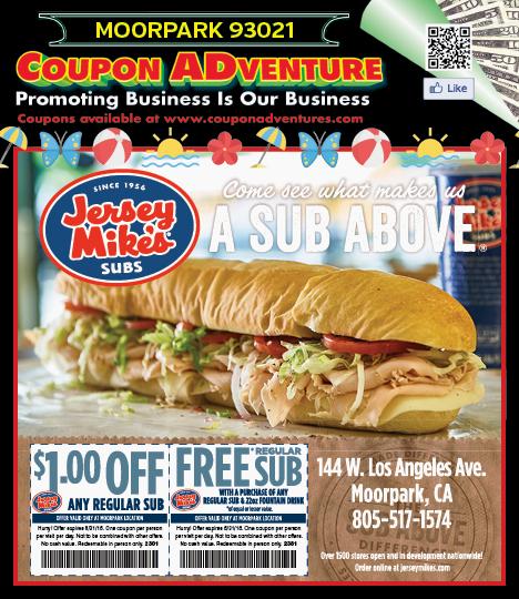 Jersey Mike's Subs, Moorpark, coupons, direct mail, discounts, marketing, Southern California