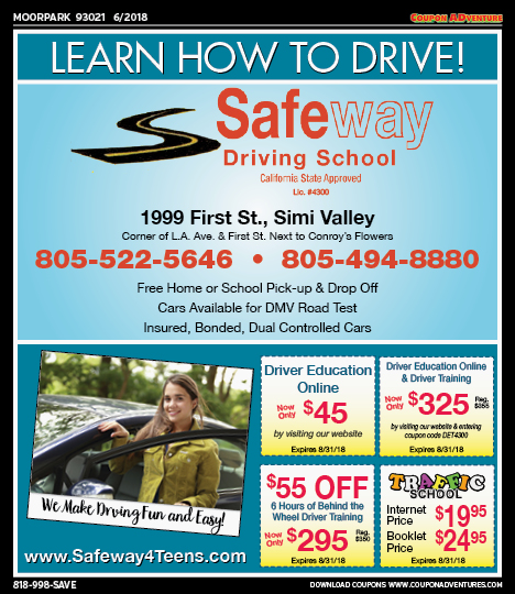 Safeway Driving School, Moorpark, coupons, direct mail, discounts, marketing, Southern California