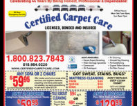 Certified Carpet Care, Porter Ranch, coupons, direct mail, discounts, marketing, Southern California
