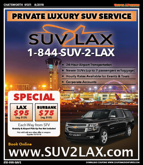 SUV 2 LAX, Chatsworth, coupons, direct mail, discounts, marketing, Southern California