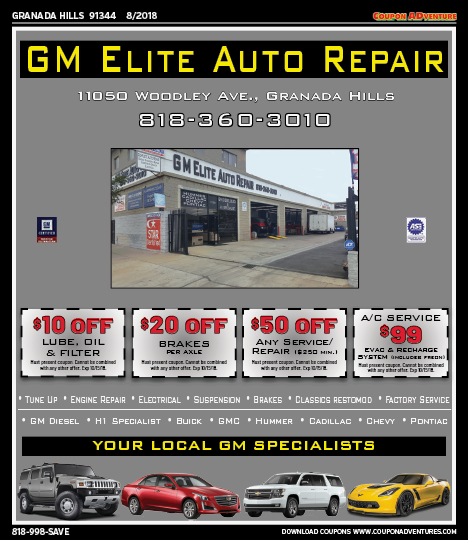 GM Elite Auto Repair, Granada Hills, coupons, direct mail, discounts, marketing, Southern California