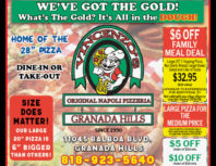 Vincenzos Original Napoli Pizzeria, Granada Hills, coupons, direct mail, discounts, marketing, Southern California