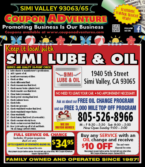 Simi Lube & Oil, Simi Valley, coupons, direct mail, discounts, marketing, Southern California