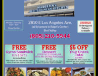 Marilyn's Mediterranean Kitchen, Simi Valley, coupons, direct mail, discounts, marketing, Southern California