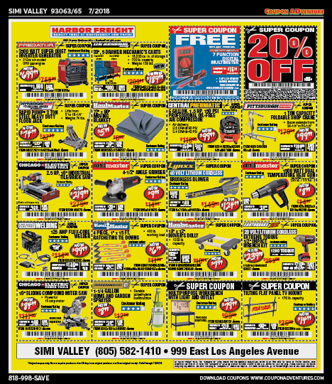 Harbor Freight, Simi Valley, coupons, direct mail, discounts, marketing, Southern California