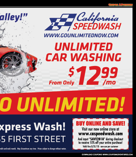 California Speedwash, Simi Valley, coupons, direct mail, discounts, marketing, Southern California